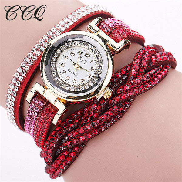 Luxury Rhinestone Bracelet Ladies Quartz